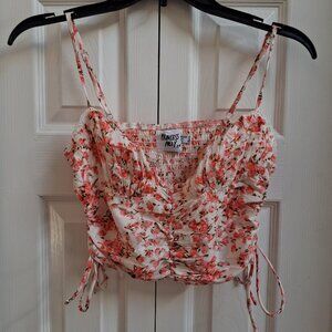 PRINCESS POLLY Women's Maddi Pink/White Floral Top sz 6